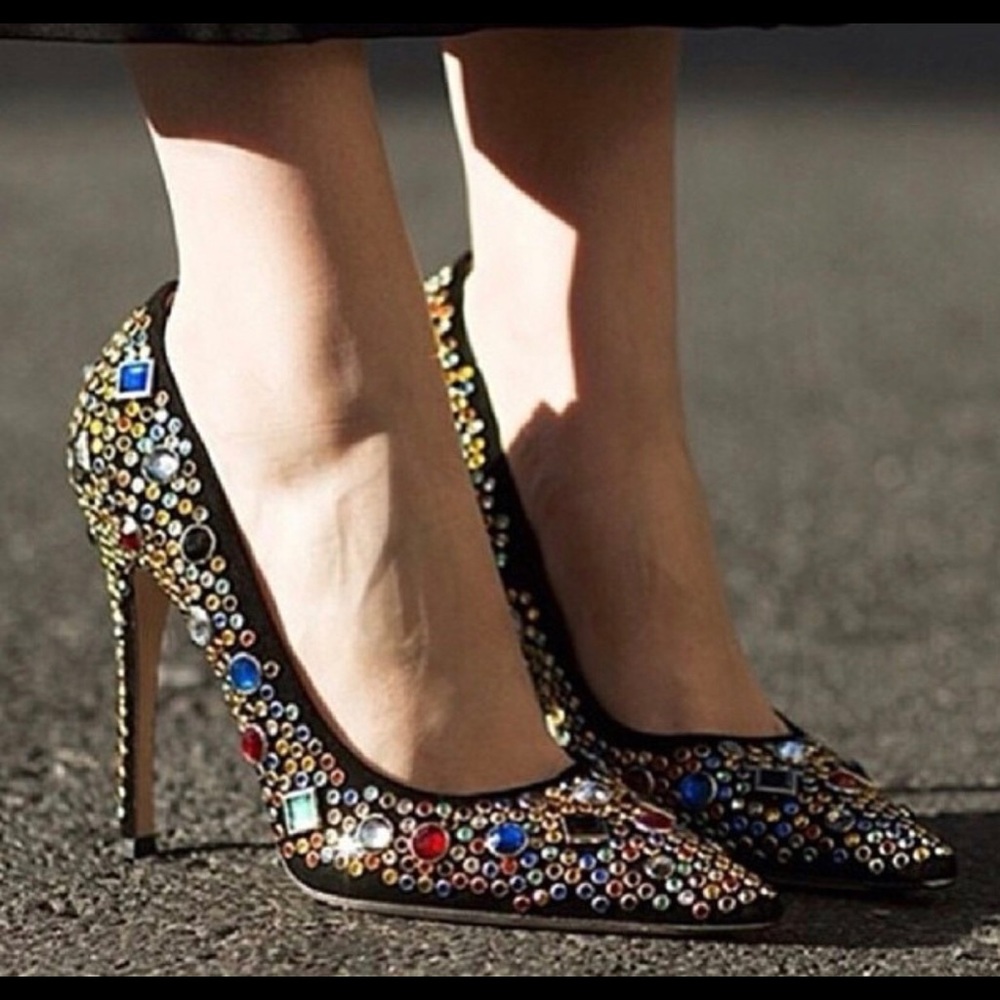 Miu Miu Crystal Embellished Shoes 6.5